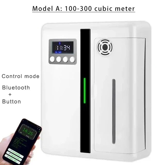 Wall-Mounted Room Fragrance Diffuser – Bluetooth Essential Oil Air Freshener with Built-in Fan for Home & Hotel