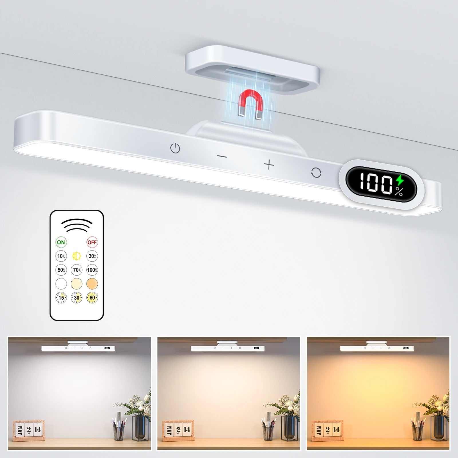 WILLED 5W Dimmable Night Light – 3 Colors Adjustable, Rechargeable 2500mAh LED for Closet, Bedside & Desk