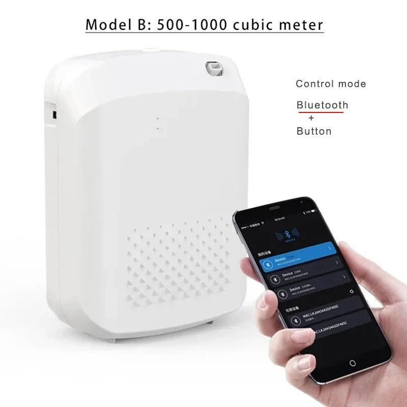 Wall-Mounted Room Fragrance Diffuser – Bluetooth Essential Oil Air Freshener with Built-in Fan for Home & Hotel