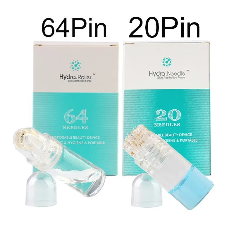 Hydra Roller Microneedling Stamp – 20 & 64 Pin Titanium Needles, Reusable Serum Applicator (No Liquid Included)