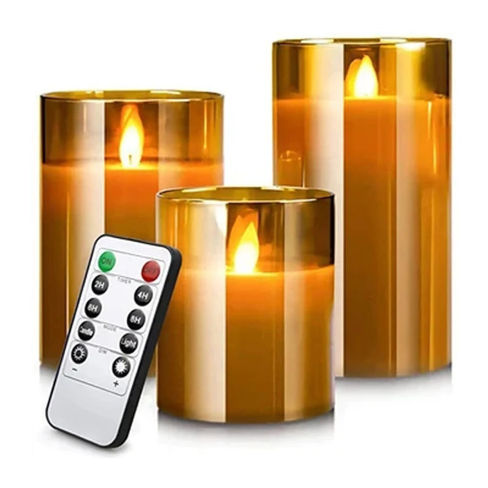 LED Electronic Candle Set – Acrylic Decorative Candles with Remote & Timer for Christmas, Weddings & Home Décor