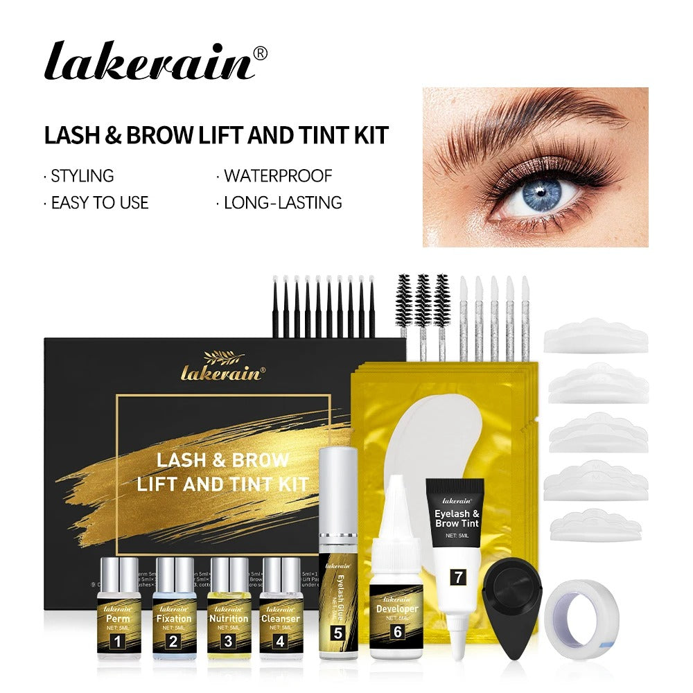 Pro Lash & Brow Tinting Kit – Lash Lift & Brow Perm with Fixation, Curling & Long-Lasting Effect (4–6 Weeks)