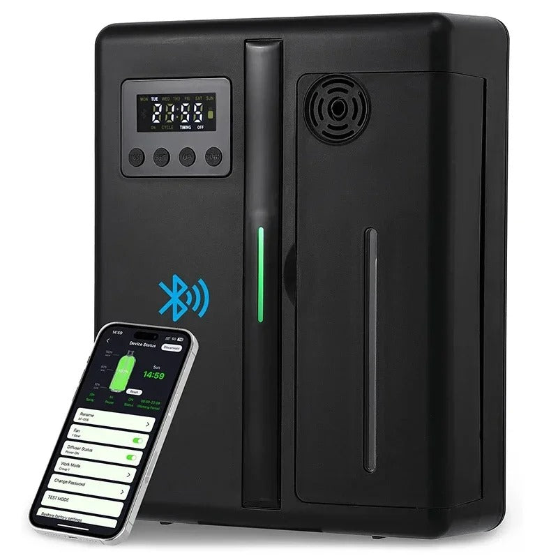 Wall-Mounted Room Fragrance Diffuser – Bluetooth Essential Oil Air Freshener with Built-in Fan for Home & Hotel