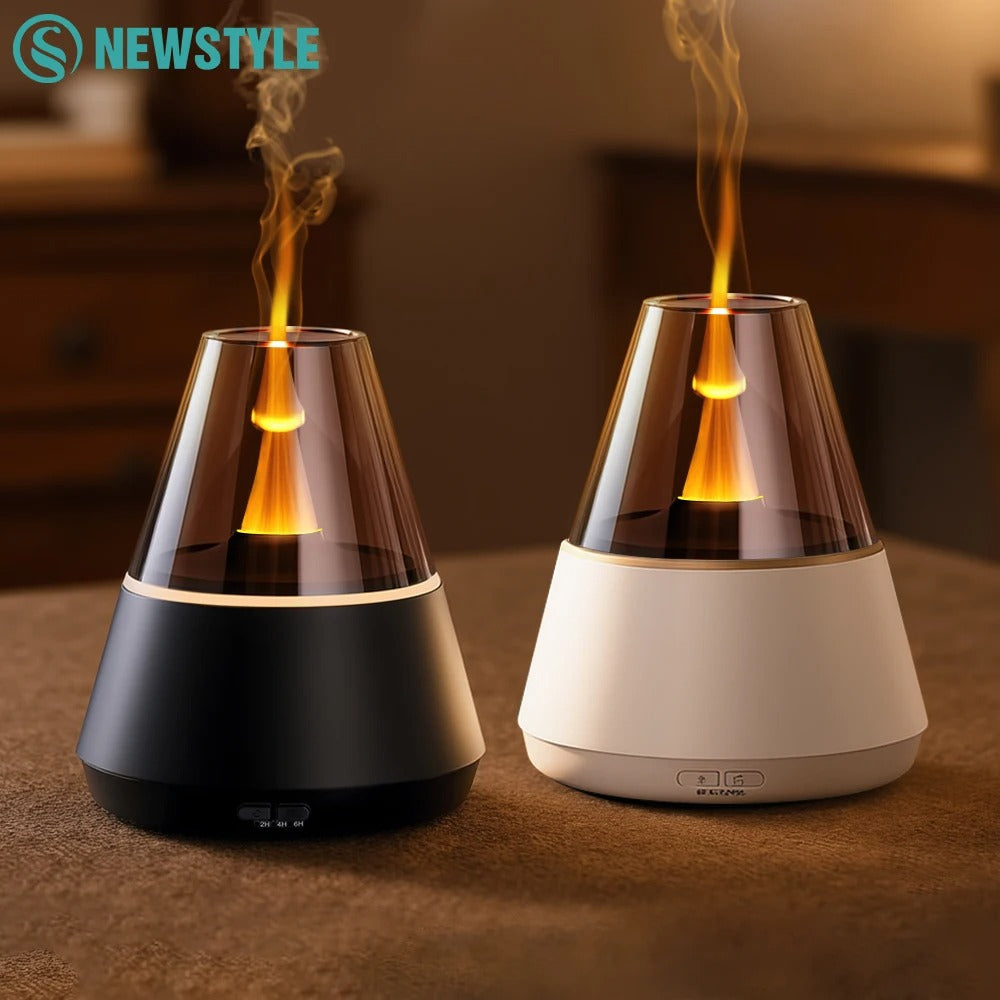 150ml Colorful Flame Aroma Diffuser – Ultrasonic Essential Oil Humidifier & Night Light for Home