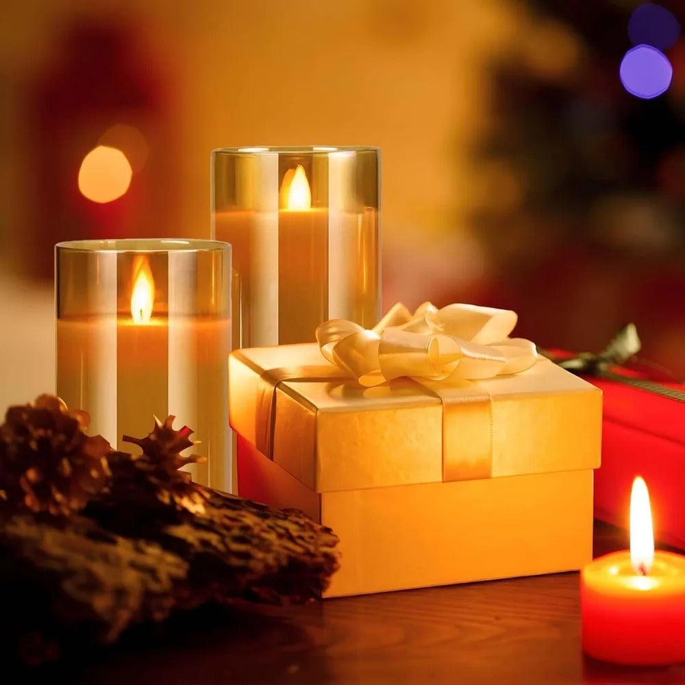 LED Electronic Candle Set – Acrylic Decorative Candles with Remote & Timer for Christmas, Weddings & Home Décor