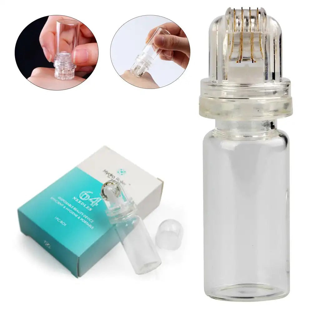 Hydra Roller Microneedling Stamp – 20 & 64 Pin Titanium Needles, Reusable Serum Applicator (No Liquid Included)