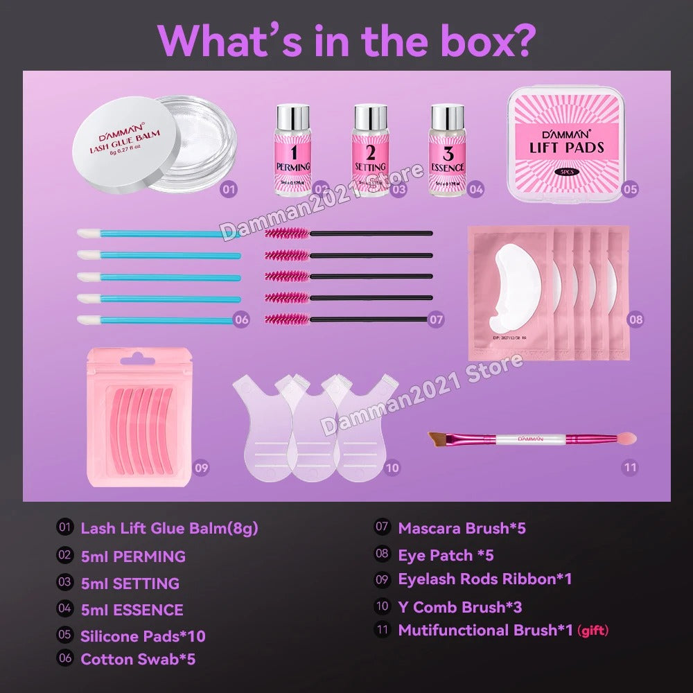 Damman Professional Lash Lifting Kit – Long-Lasting Eyelash Curling & Perm Set for Salon & Home Use
