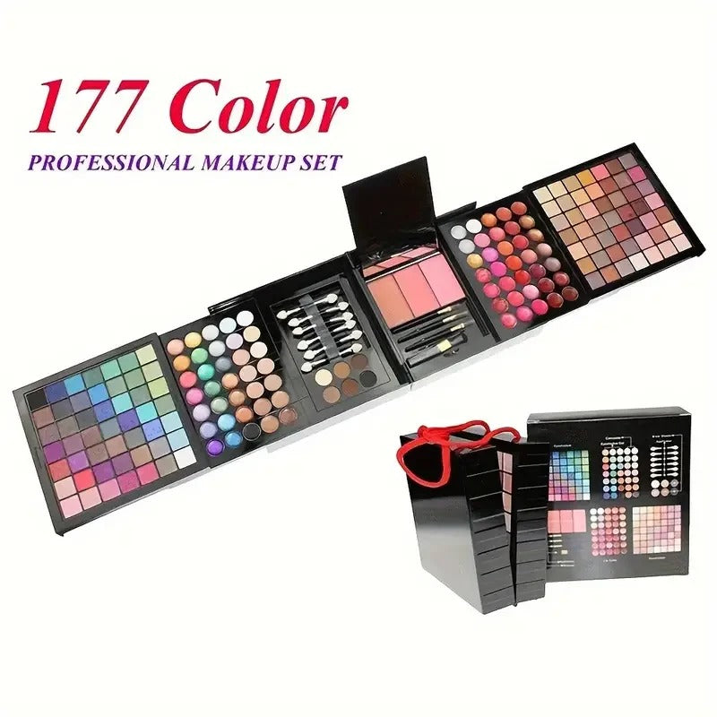 177 Color Makeup Kit – All-in-One Women’s Makeup Set with Eyeshadow, Blush, Lip Gloss, Concealer & Mirror