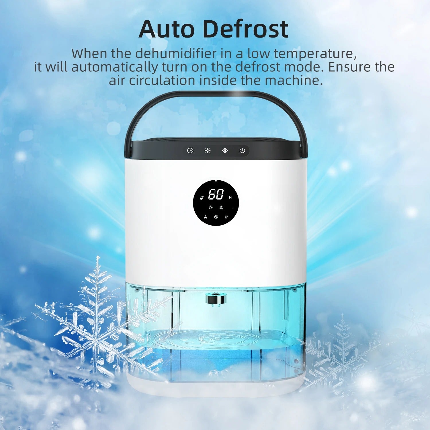80oz Dehumidifier for Home – Auto Defrost, Ultra Quiet, Touch Control, Large Room, Bathroom, Garage, RV with Timer