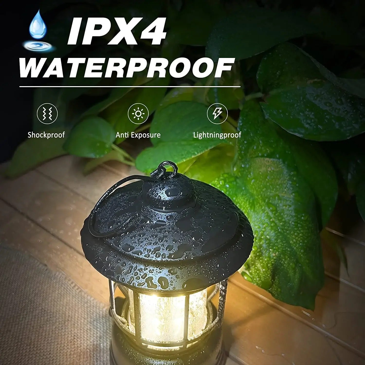 Rechargeable Camping Lantern – Stepless Dimming COB LED, Portable & Waterproof for Hiking, Fishing, Emergency & Home Use