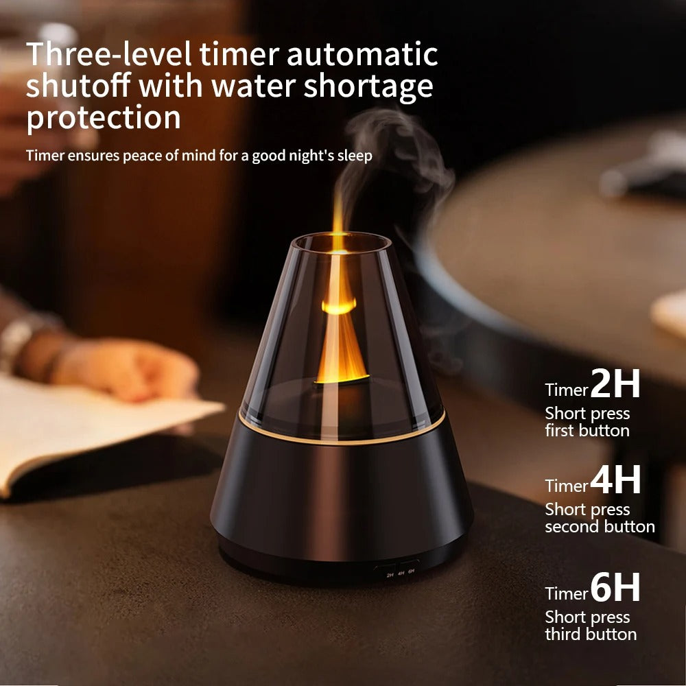 150ml Colorful Flame Aroma Diffuser – Ultrasonic Essential Oil Humidifier & Night Light for Home