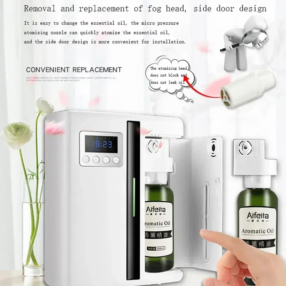Wall-Mounted Room Fragrance Diffuser – Bluetooth Essential Oil Air Freshener with Built-in Fan for Home & Hotel