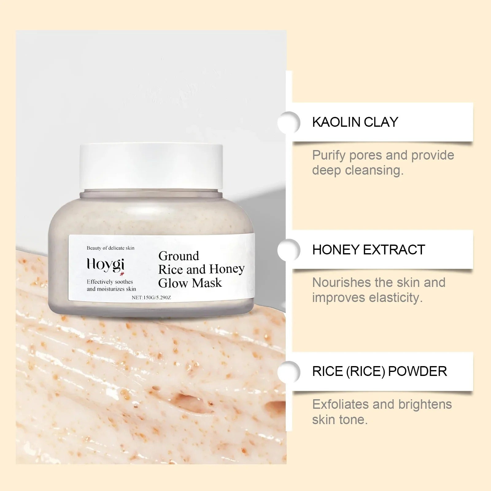 Rice & Honey Face Mask – Brightening & Hydrating