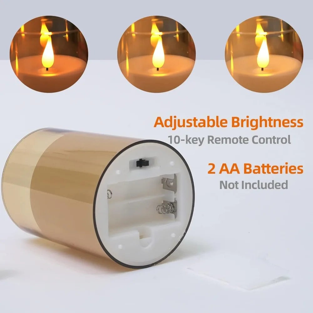 LED Electronic Candle Set – Acrylic Decorative Candles with Remote & Timer for Christmas, Weddings & Home Décor