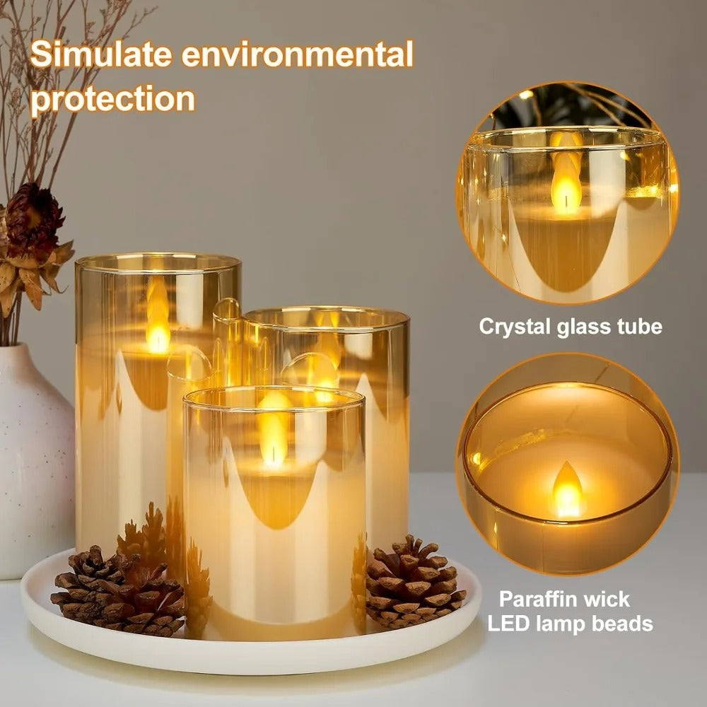 LED Electronic Candle Set – Acrylic Decorative Candles with Remote & Timer for Christmas, Weddings & Home Décor