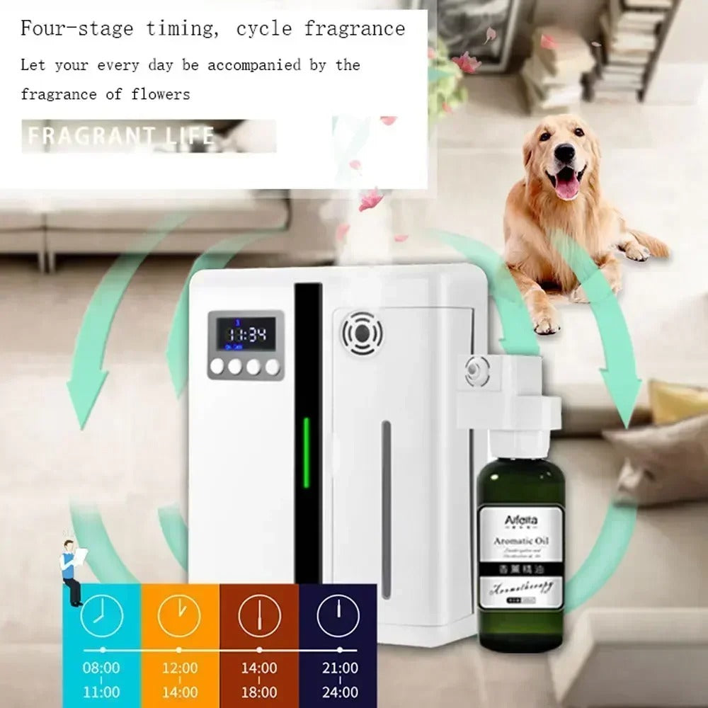 Wall-Mounted Room Fragrance Diffuser – Bluetooth Essential Oil Air Freshener with Built-in Fan for Home & Hotel