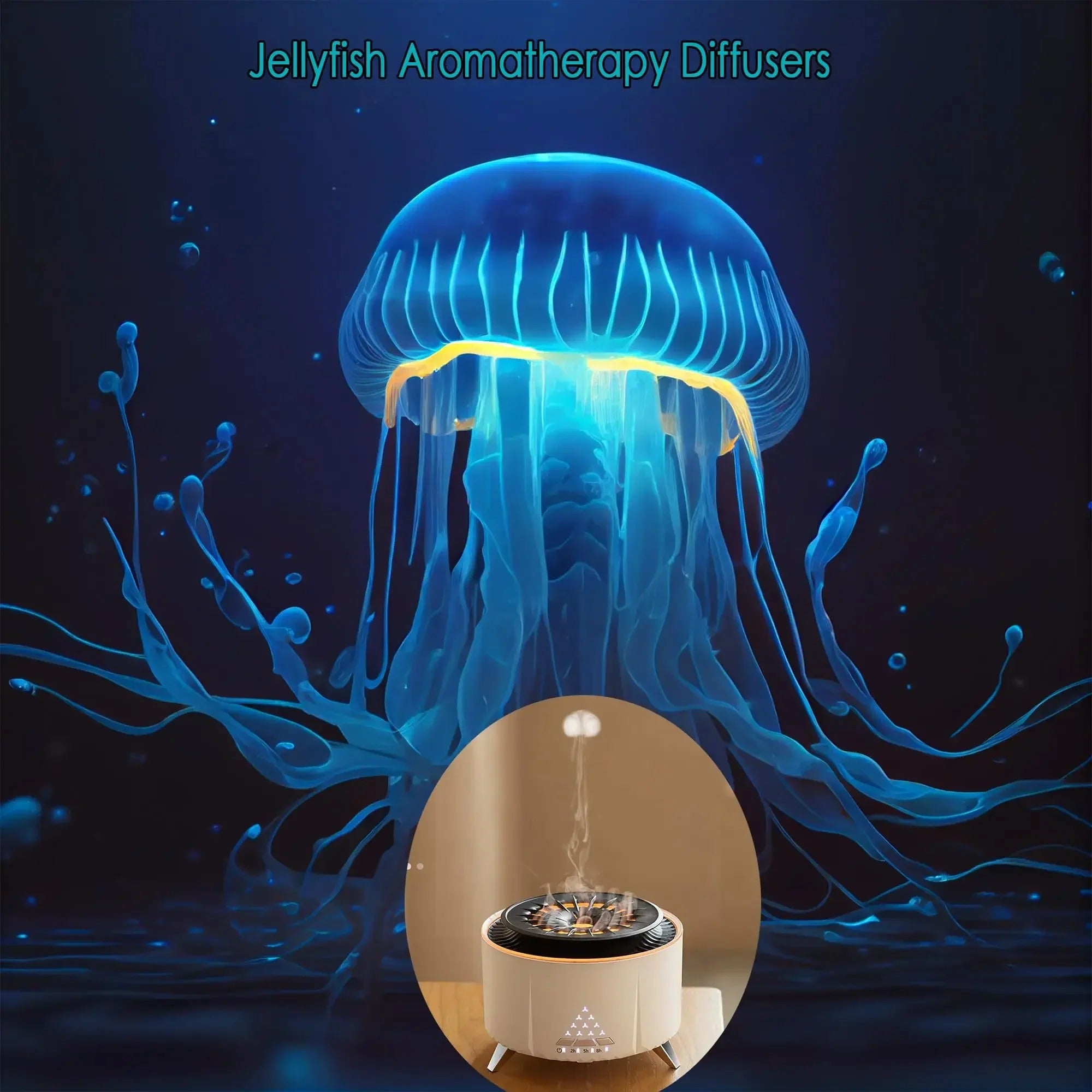 Diffuser for Essential Oils – 350ml Jellyfish Mist Aromatherapy Diffuser, Cool Design for Large Room & Bedroom