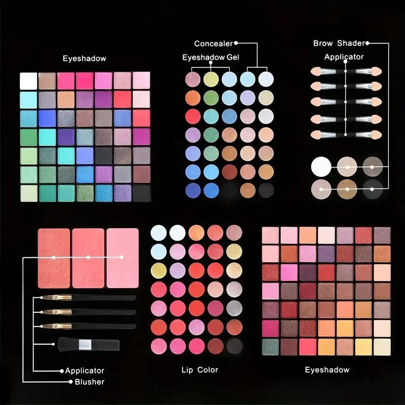 177 Color Makeup Kit – All-in-One Women’s Makeup Set with Eyeshadow, Blush, Lip Gloss, Concealer & Mirror