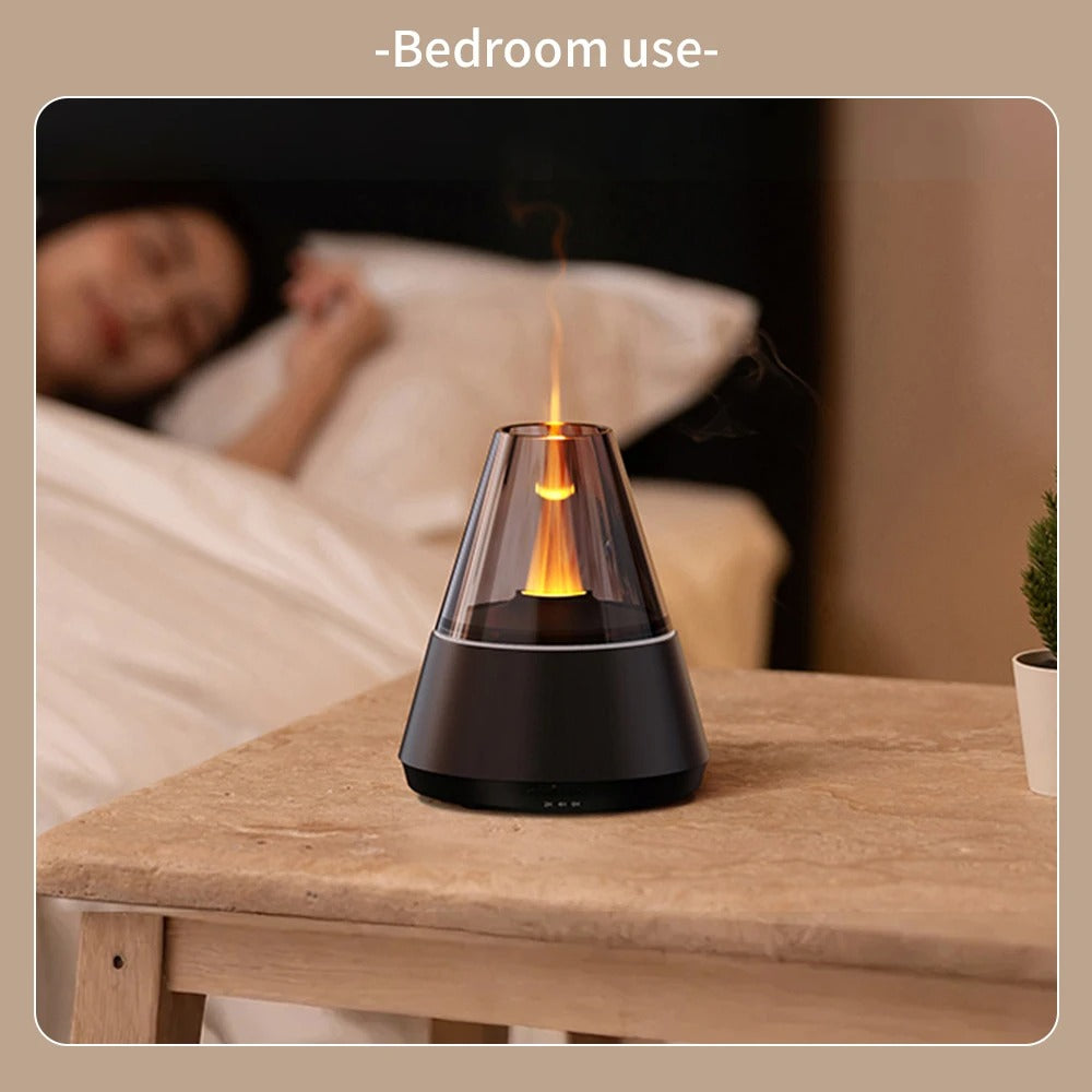 150ml Colorful Flame Aroma Diffuser – Ultrasonic Essential Oil Humidifier & Night Light for Home