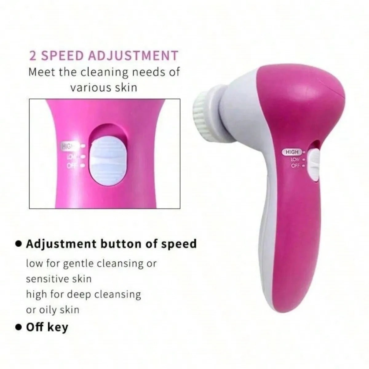 Electric Facial Cleansing Brush – 5 in 1 Face Massager