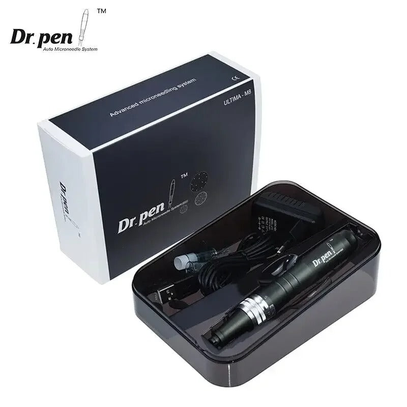 Dr. Pen Ultima M8 Microneedling Pen – Wireless Electric Dermapen with 32 Cartridges for Skin Care & Anti-Aging