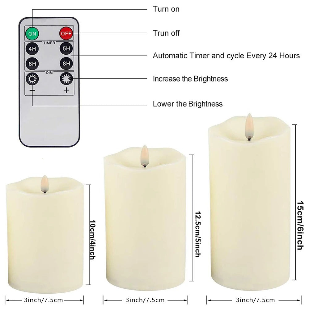 LED Electronic Candle Set – Acrylic Decorative Candles with Remote & Timer for Christmas, Weddings & Home Décor