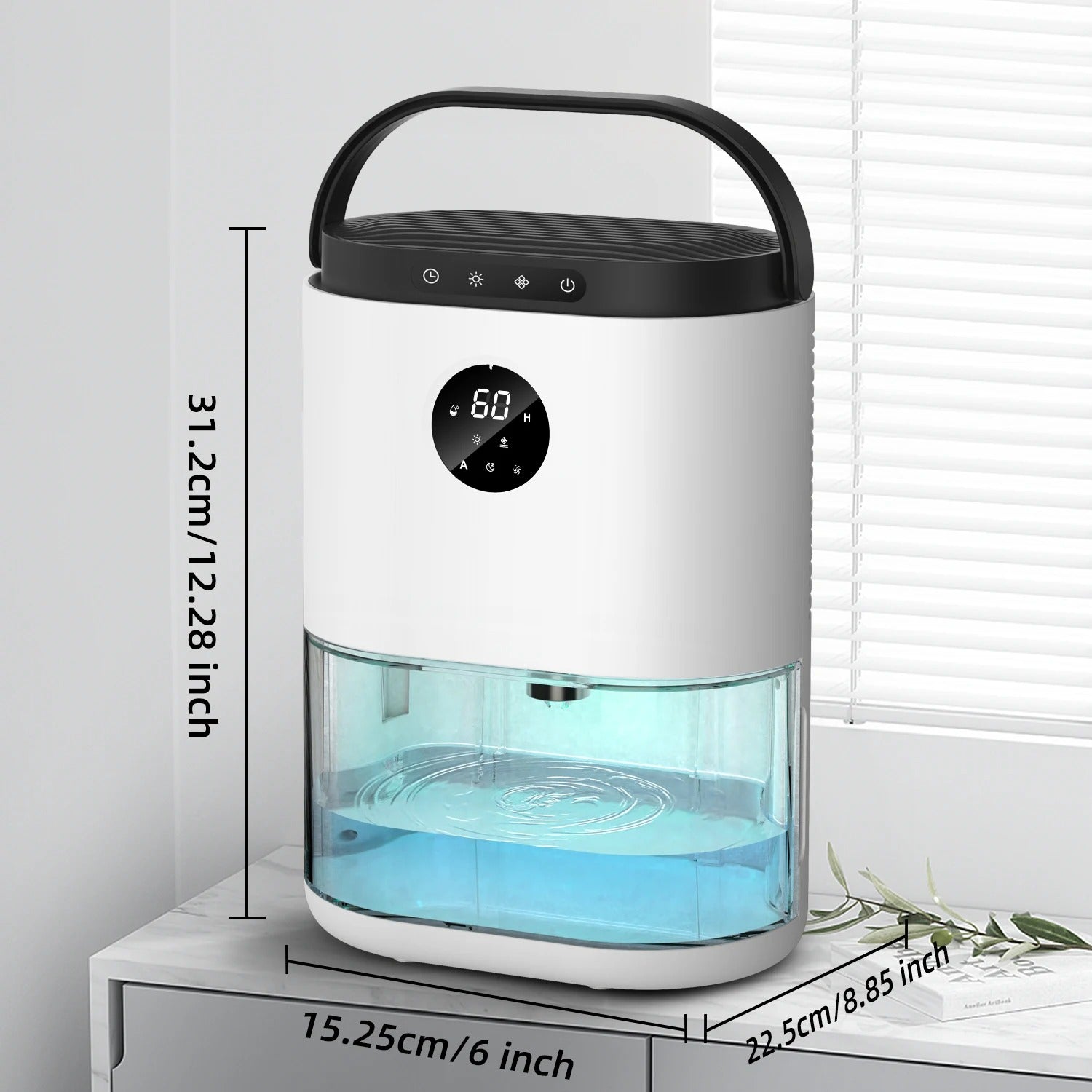 80oz Dehumidifier for Home – Auto Defrost, Ultra Quiet, Touch Control, Large Room, Bathroom, Garage, RV with Timer