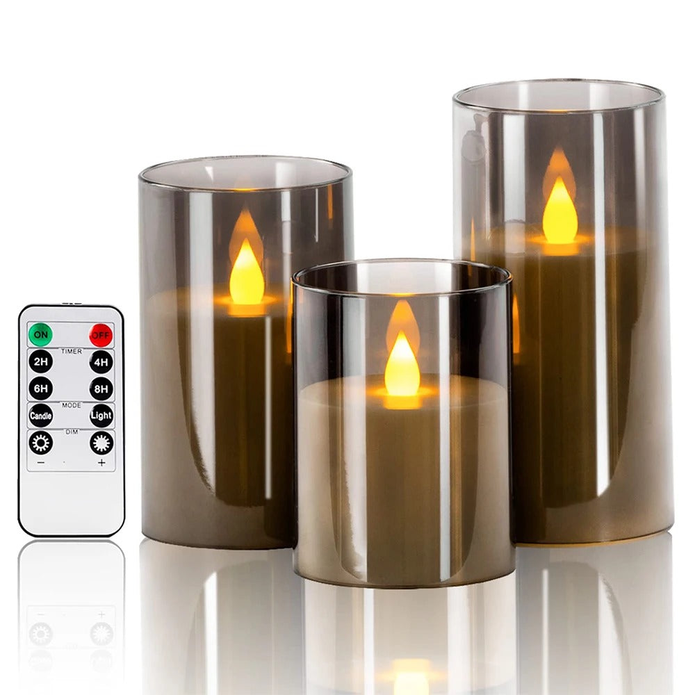 LED Electronic Candle Set – Acrylic Decorative Candles with Remote & Timer for Christmas, Weddings & Home Décor