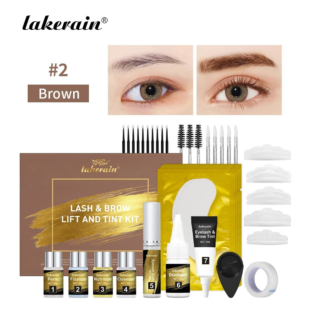 Pro Lash & Brow Tinting Kit – Lash Lift & Brow Perm with Fixation, Curling & Long-Lasting Effect (4–6 Weeks)